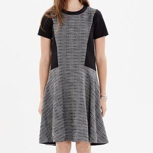 Madewell Textured Tribune Dress in Black and Gray